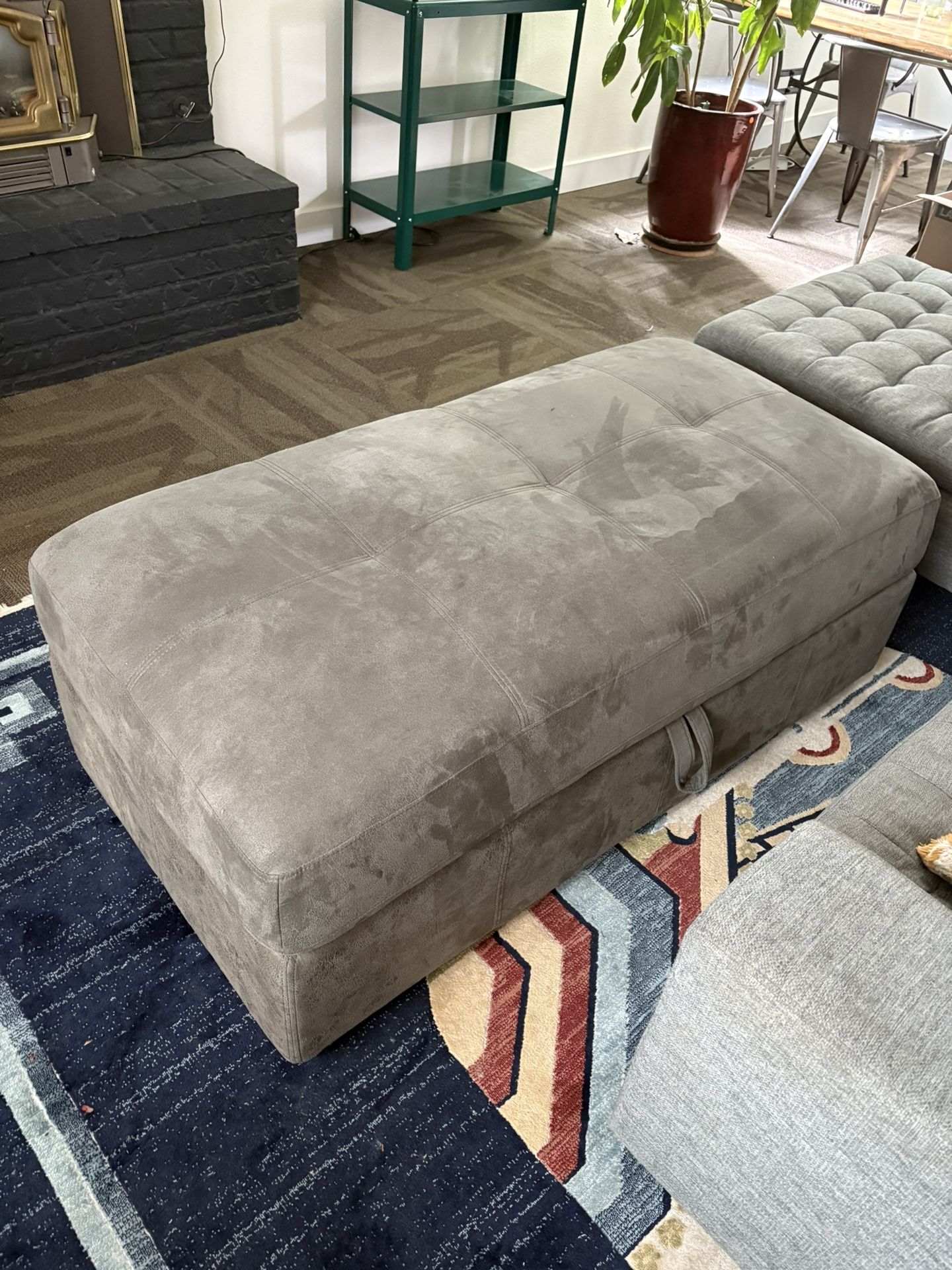 Grey Ottoman with Storage