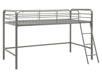 Twin Loft Bed Frame W/ ladder - Silver