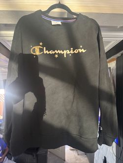 Champion Crewneck Sweatshirt Black Gold Logo
