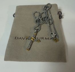 David Yurman Cable Cross Pendant Necklace
