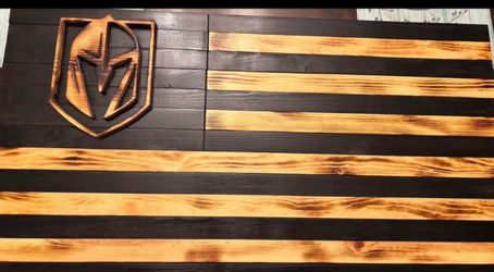 Vegas Golden Knights wood carved sign