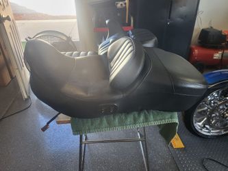 Motorcycle Seat with Passenger Backrest