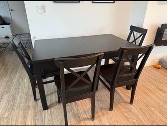 Dining table and chairs