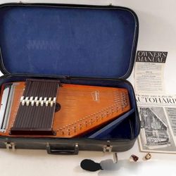 Vintage Oscar Schmidt Zither Harp In original box with tuning tool. 