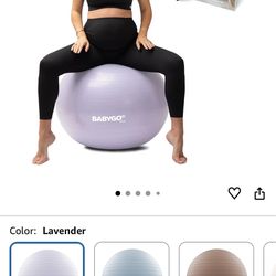 BABYGO Birthing Ball - Pregnancy Yoga Labor & Exercise Ball & Book Set Trimester Targeting