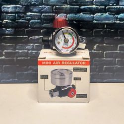 High flow air pressure regulator with pressure gauge for spray gun