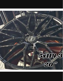 20s ready to transform your ride! 🛞🔥 ​⚡ Size: 20" 💥 Bolt Pattern: 5x114.3 🚗 Fits: Honda, Toyota, Nissan, Mustang, Infiniti, Lexus, Hyundai & more!