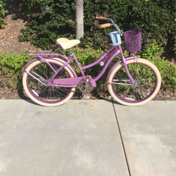 24” Huffy Nel Lusso Ladies/Girls Lavander Beach Cruiser 