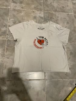 Tom Petty Heartbreakers 2023 Women’s Band T-Shirt Cropped SZ XL Grunge Rock Punk