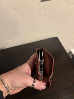 New/Unused Slim Pop-Up Card Wallet – Brown Leather-Style RFID Wallet