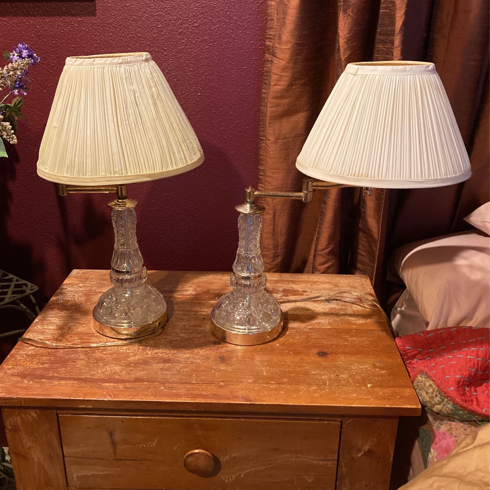 Vintage Crystal Glass Table Lamps