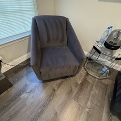Modern Gray Swivel Accent Chairs – 360° Rotation (2 Available)