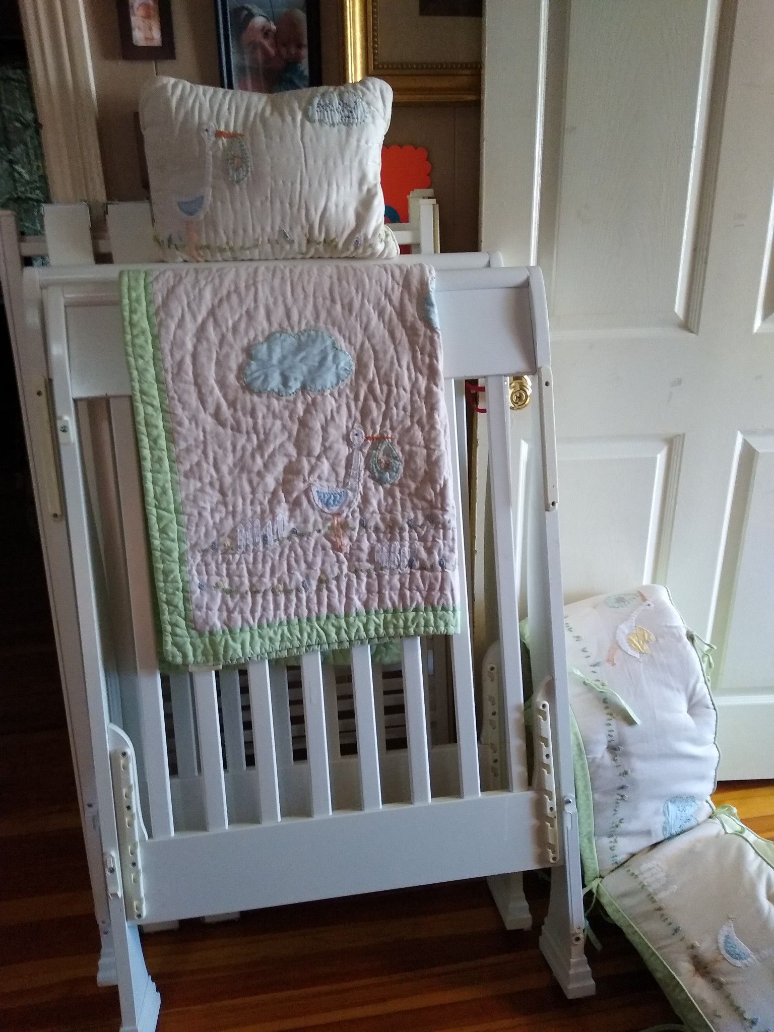 White baby bed