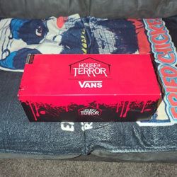 Friday The 13th Classic Slip On Vans (HOUSE OF TERROR) Edition. GLOW IN THE DARK