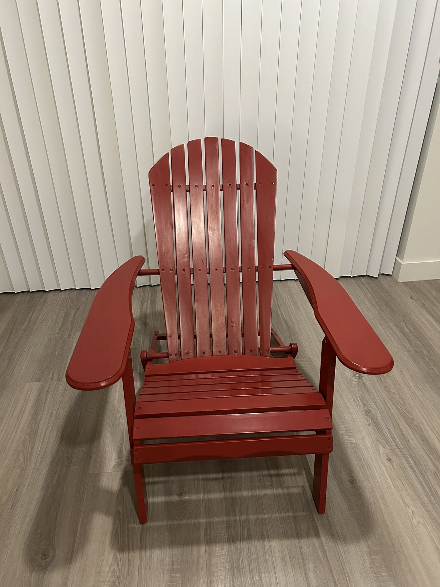 Red Wooden Adirondack Chair