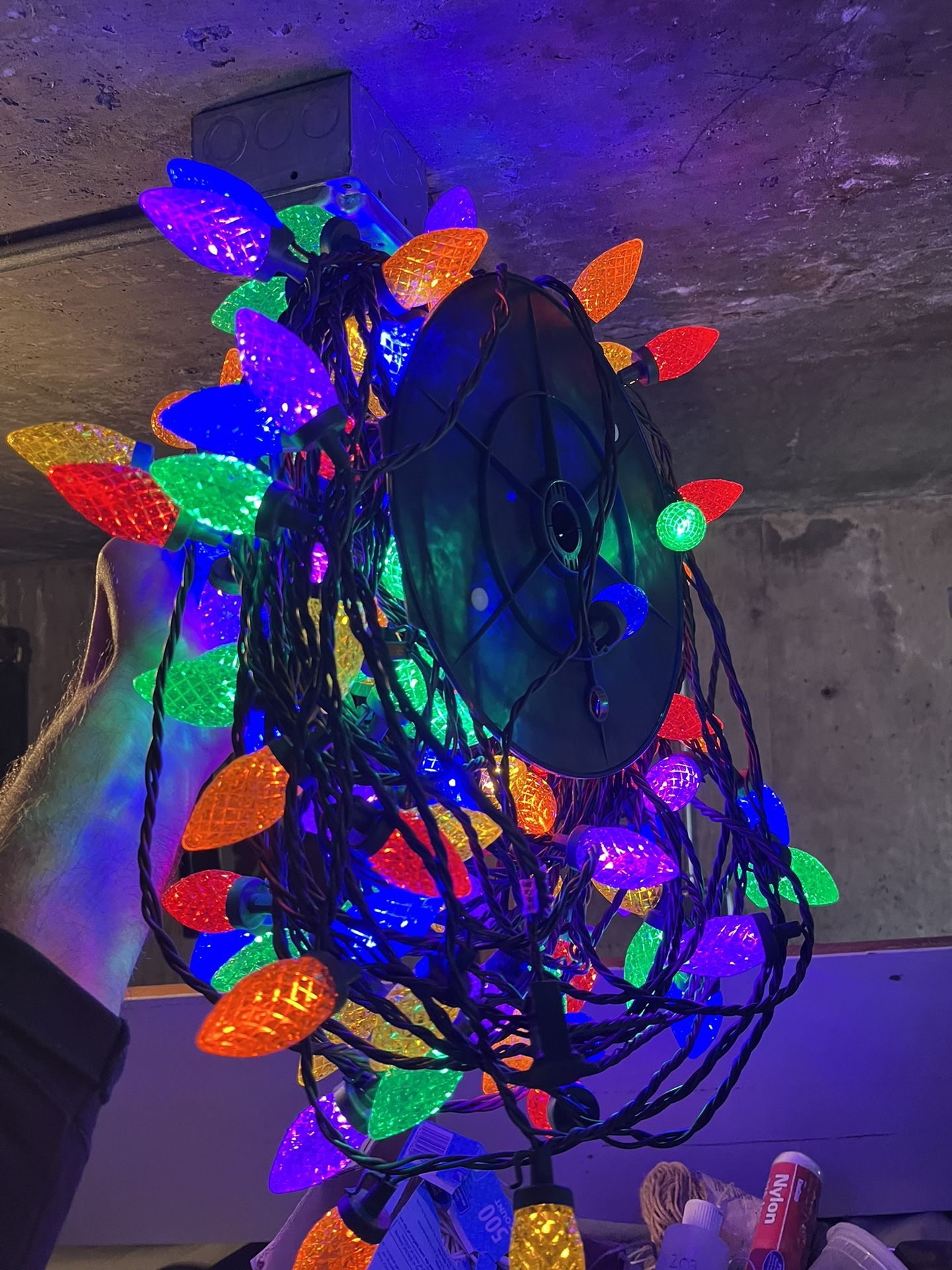 150 LED , C9 Holiday Lights , Purple blue Orange Yellow Green Red