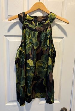 APT. 9 Green Floral Sequin Halter Top Blouse women’s size XL clothes - Simi Valley