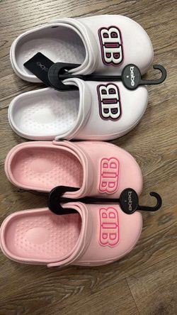 Bebe Logo Clogs – White and Pink, 2 Pairs