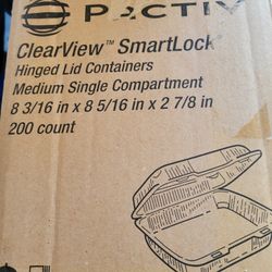 8"X 8" X 3" Clear Hinged Plastic Container 200 Pcs. $60 Each Box