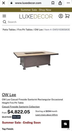 OW Lee Fire Pit Table – Excellent Condition