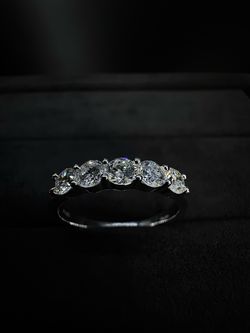 IGI Certified 0.90 ctw 5-Stone Lab Grown Diamond Band – Solid 925 Sterling Silver