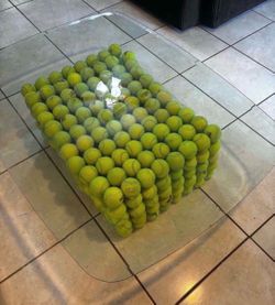 Handmade tennis ball decor