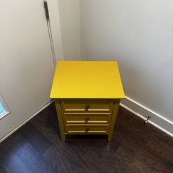 Yellow Side End Table Drawer