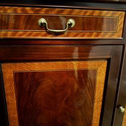 Solid Mahogany  China / Bar /  Brass & Glass 