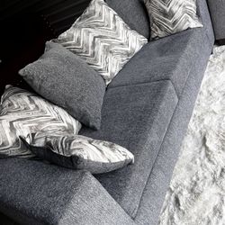 Nice Grey 2 Pc Sofa Couch Set