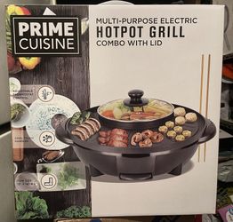 Electric Hotpot Grill Combo with Lid
