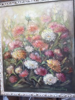 Vintage oil on canvas signed by artist Strandberg 24 x 27