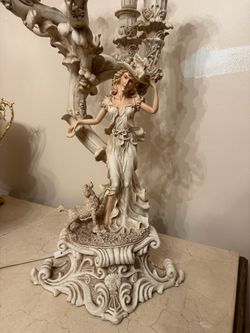 Victorian Lady Figurine Candelabra