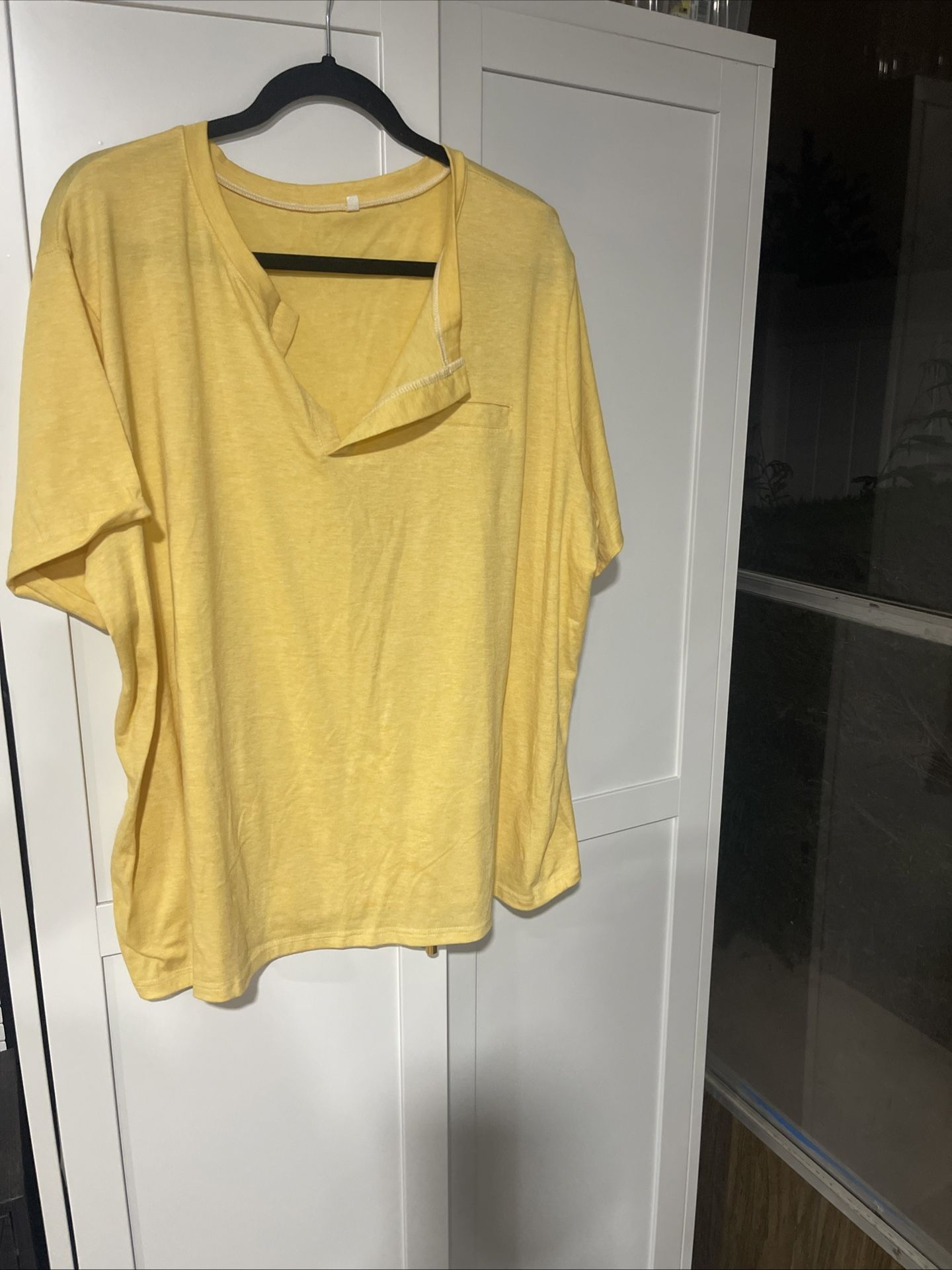 Women's Custard Yellow, Short Sleeve, Size 3XL