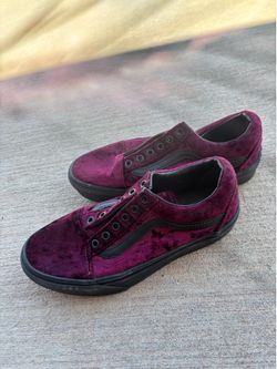 vans velvet platform shoes