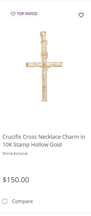 Cross Jesus Charm 10k