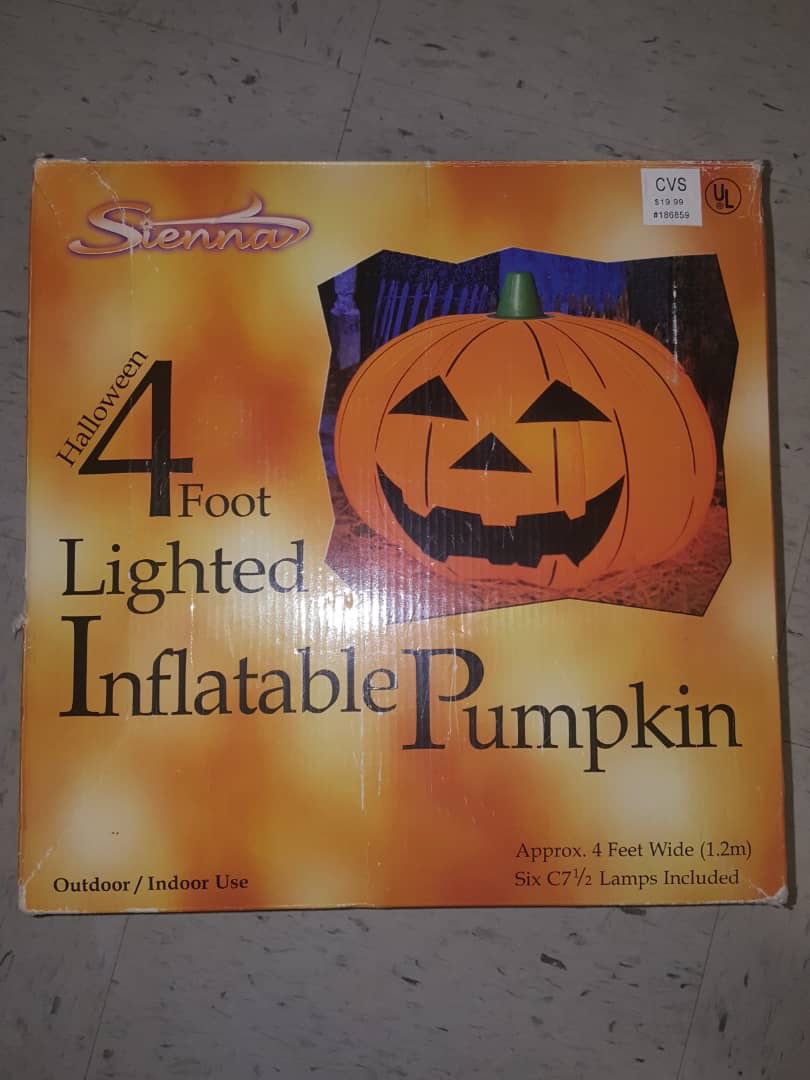 Lighted inflatable pumpkin