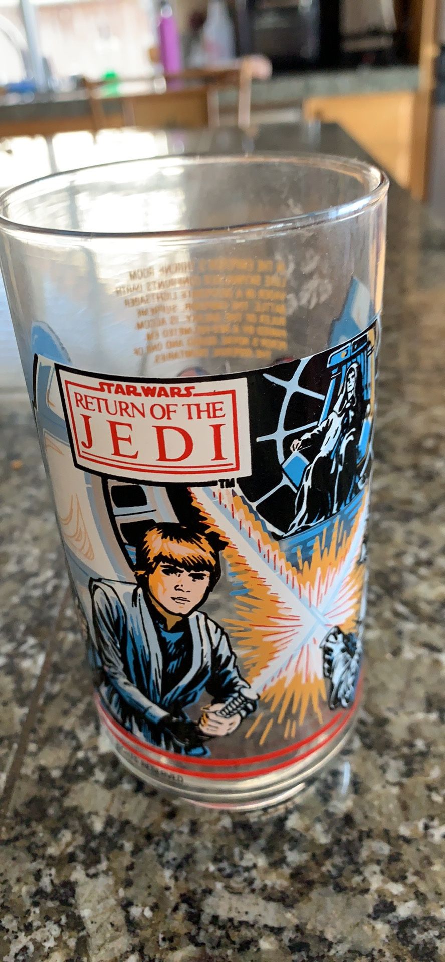 Star Wars return of the Jedi collectible glass