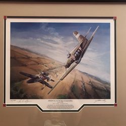 Rare Autographed Lithograph WWII Fighter Pilot Frank Speer Artist James Doddy #60/500