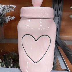 Rae Dunn Baby Pink Heart Canister