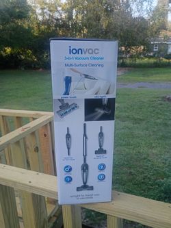 Ion Vac 3- in -1 Vacuum Cleaner Multi -Surface Cleaning power brush LED lights