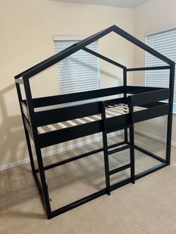 Loft bed twin size from Ashley black