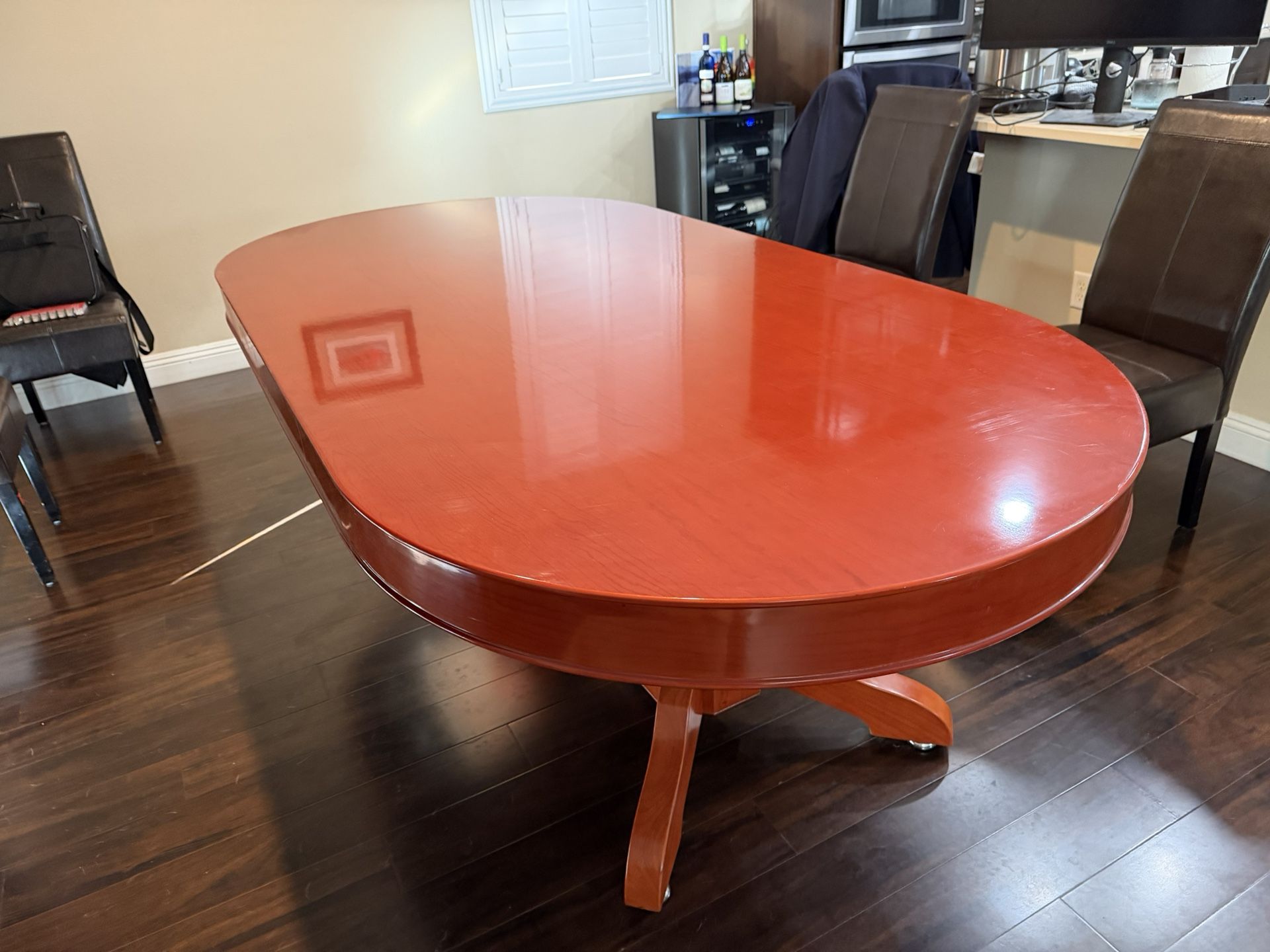 Luxury Dining Table and Poker Table - Mahogany Finish