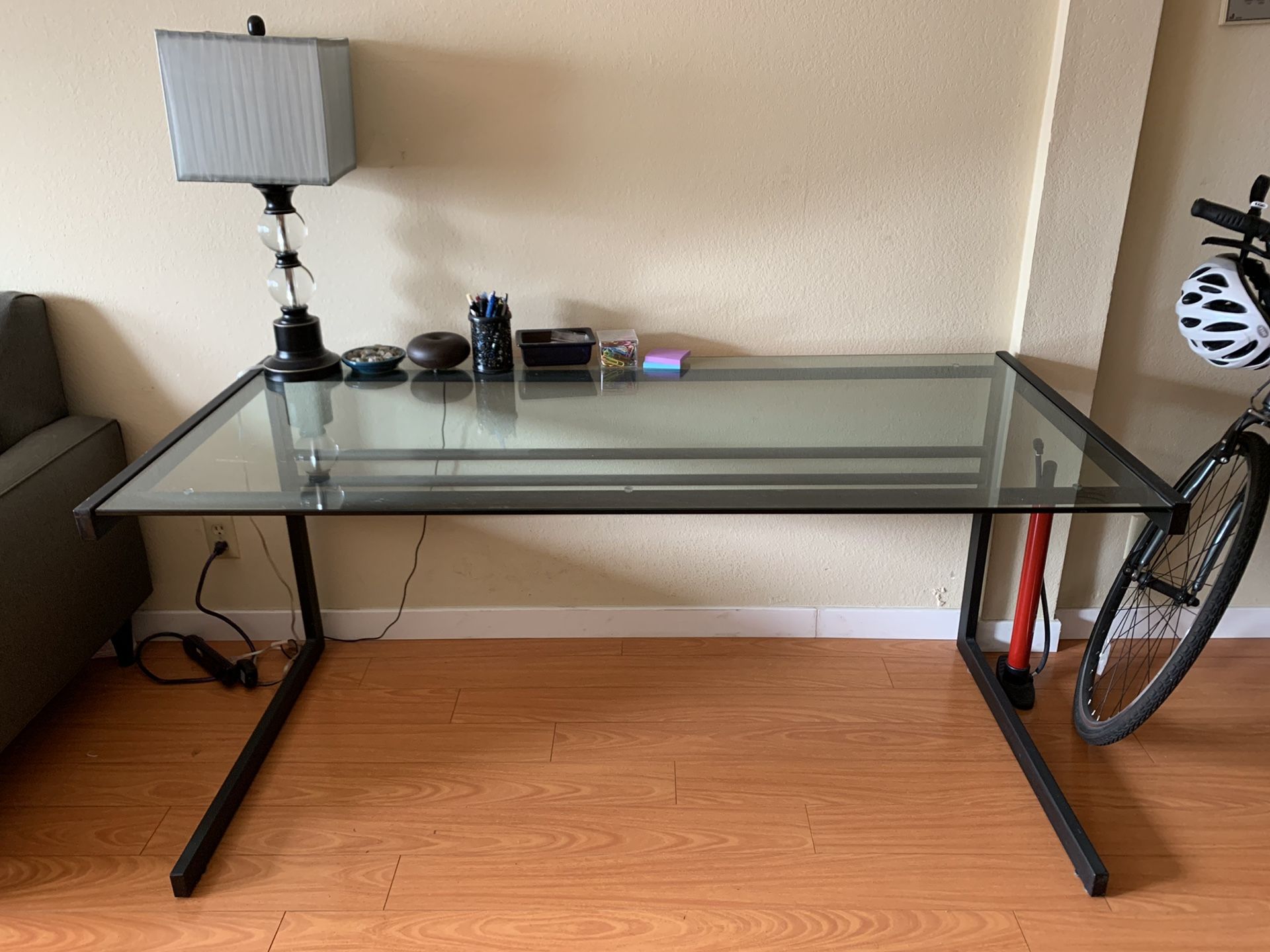 Large Glass Office Desk