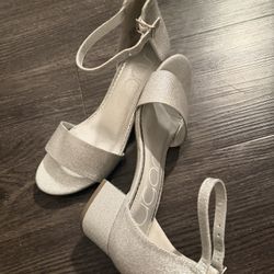 Silver Glittered High Heels- Like New-size 7