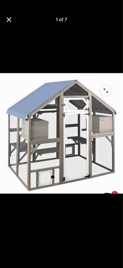 Cat Catio Outdoor Enclosure Outside Patio Large Catio House for Indoor 2-3 Cats Weatherproof Wooden Walk in Kitty Kennel Cage,Versatile Use for House'