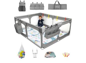 Reduced❗️New!✨ 79x70 playpen with balls and pad and more. Retails for $150!
