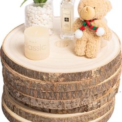 8pcs 9-10 inch Large Unfinished Wooden Slices for Table Centerpieces