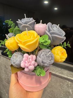 Very pretty , unique candle bouquet 💐