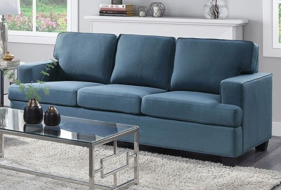 Elmont Blue Fabric Sofa