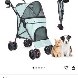 Pet Stroller for Small Dogs Medium Dogs 33lbs, Dog Pram Ultra Light - only 3.5 kg, Dog Stroller Pet Pram with 4 Wheel Foldable/Storage Basket/Cup Hold